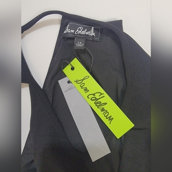 SAM EDELMAN Women's Size 14 Crepe V Neck Sleeveless Lined Open Back Shift/Dress - Picture 8 of 8